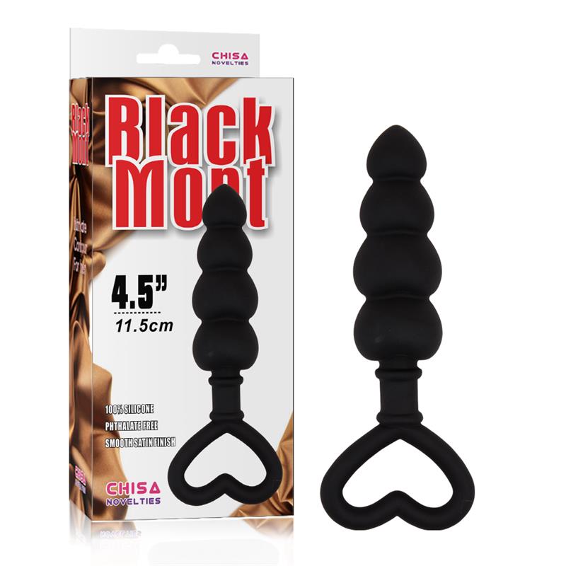 Mini Cadena Anal 15.6 X 3.4 Cm Silicona Negro