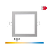 Mini Downlight Led Empotrable Cuadrado 6 W 4000 K Luz Dia Color Cromo 11,7 X 11,7 Cm