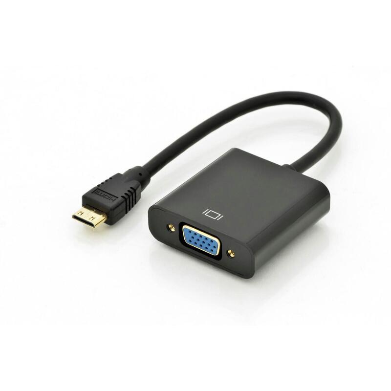 Mini Hdmi: Han - Vga: Hun  Adapter, Med 3,5mm Audio,