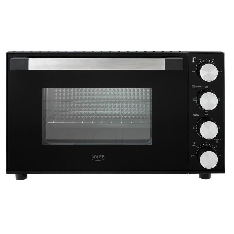 Mini Horno Adler Europe  Eléctrico Ad 6031, 30 L, Con Pincho Giratorio Negro