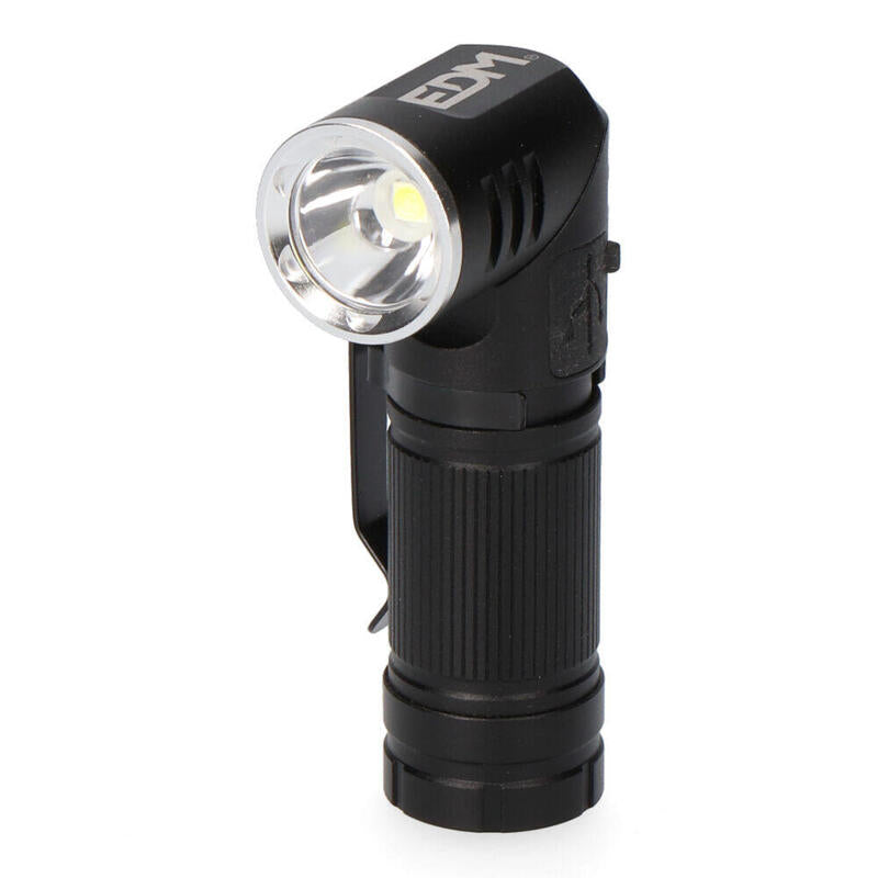 Mini Linterna 1 Led. Cabezal Direccionable. Recargable 8w 450lm Edm