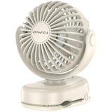 Mini Wiatrak Ventilador De Escritorio F45 Con Klipsem 1200mah Blanco