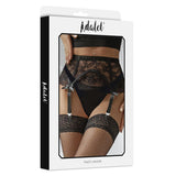 Miranda Liguero De Encaje Con Tanga Negro Talla (Interno):S/M