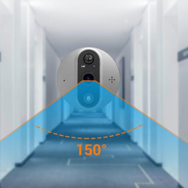 Mirilla  Escam C89 Visión Nocturna Pir Audio Bidireccional Plata  Digital