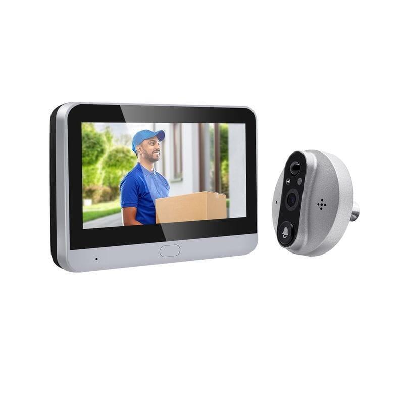 Mirilla  Escam C89 Visión Nocturna Pir Audio Bidireccional Plata  Digital