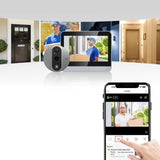 Mirilla  Escam C89 Visión Nocturna Pir Audio Bidireccional Plata  Digital