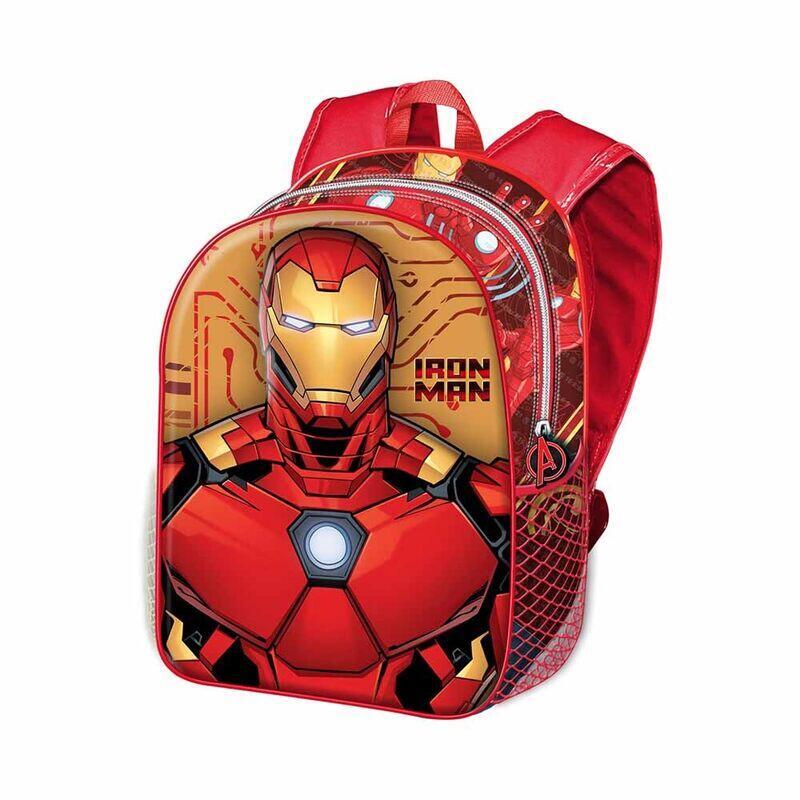 Mochila 3d Angry Iron Man Marvel 37cm