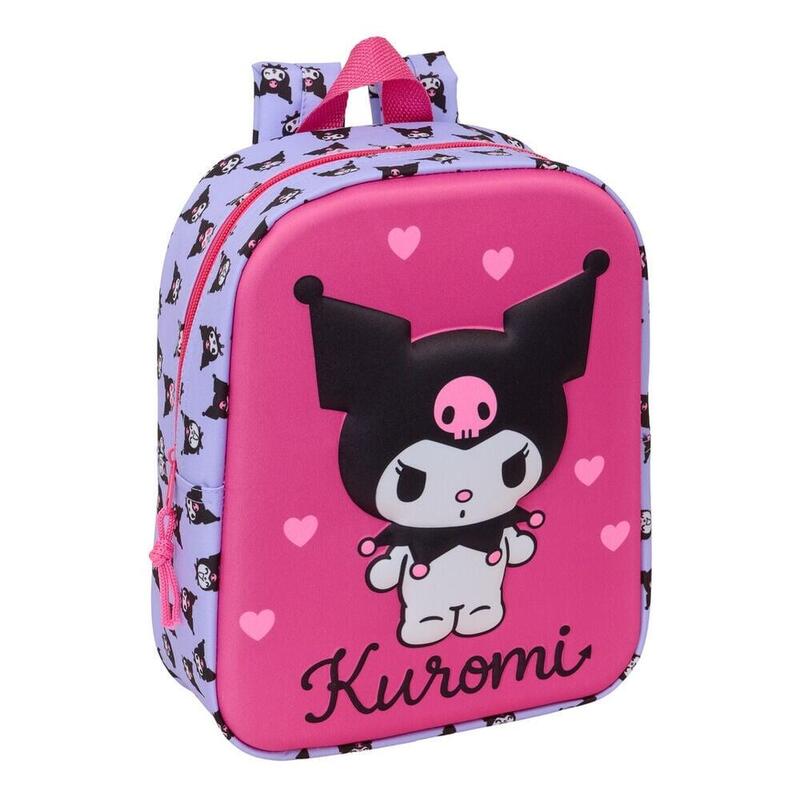 Mochila 3d Kuromi Hello Kitty 27cm