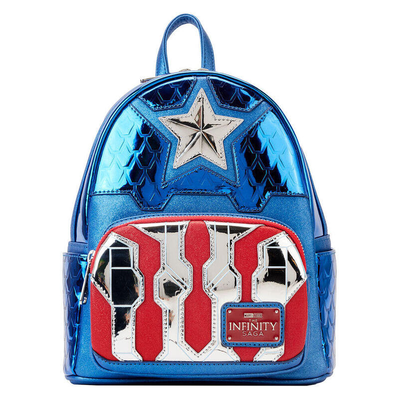 Mochila Metallic Capitan America Marvel Loungefly 26cm