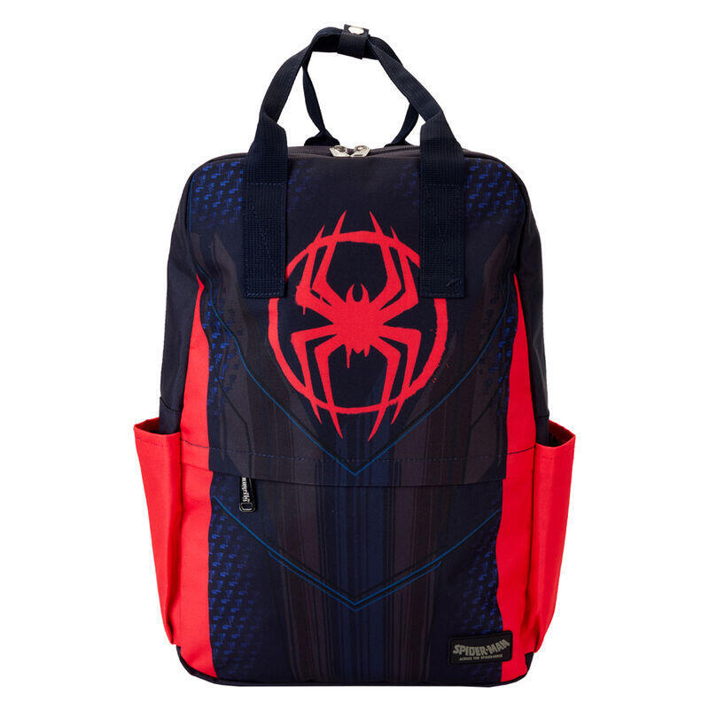 Mochila Nylon Traje Miles Morales Spider-Verse Marvel Loungefly 43cm