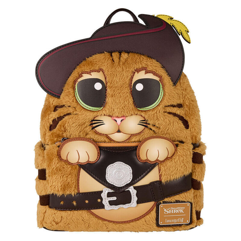 Mochila Peluche El Gato Con Botas Shrek Loungefly 26cm