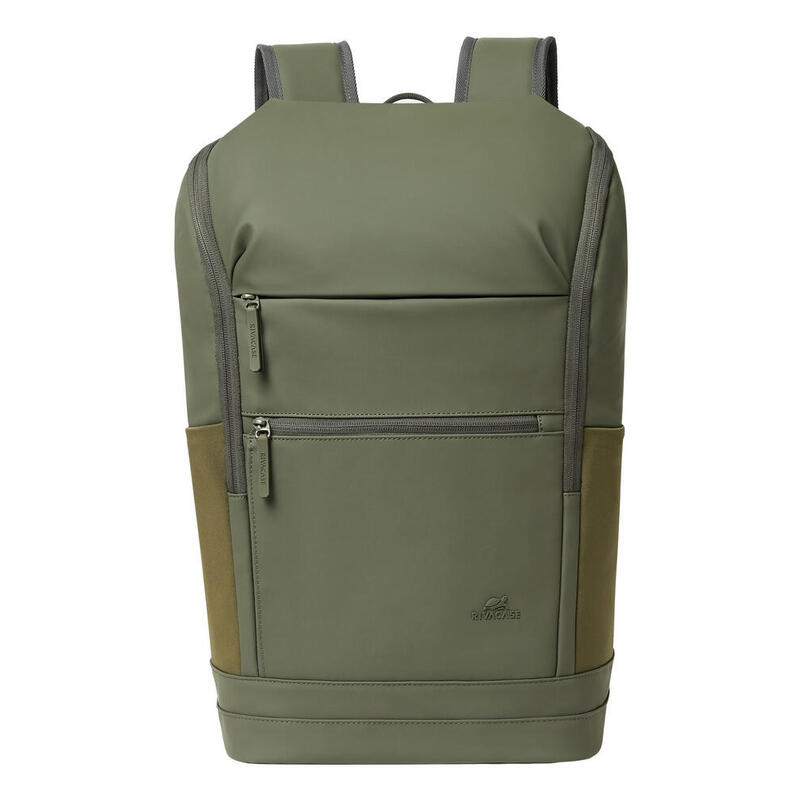 Mochila  Rivacase Eden  De Viaje Oliva Cuero Pu, Poliéster, Tereftalato De Polietileno Reciclado (Rpet)
