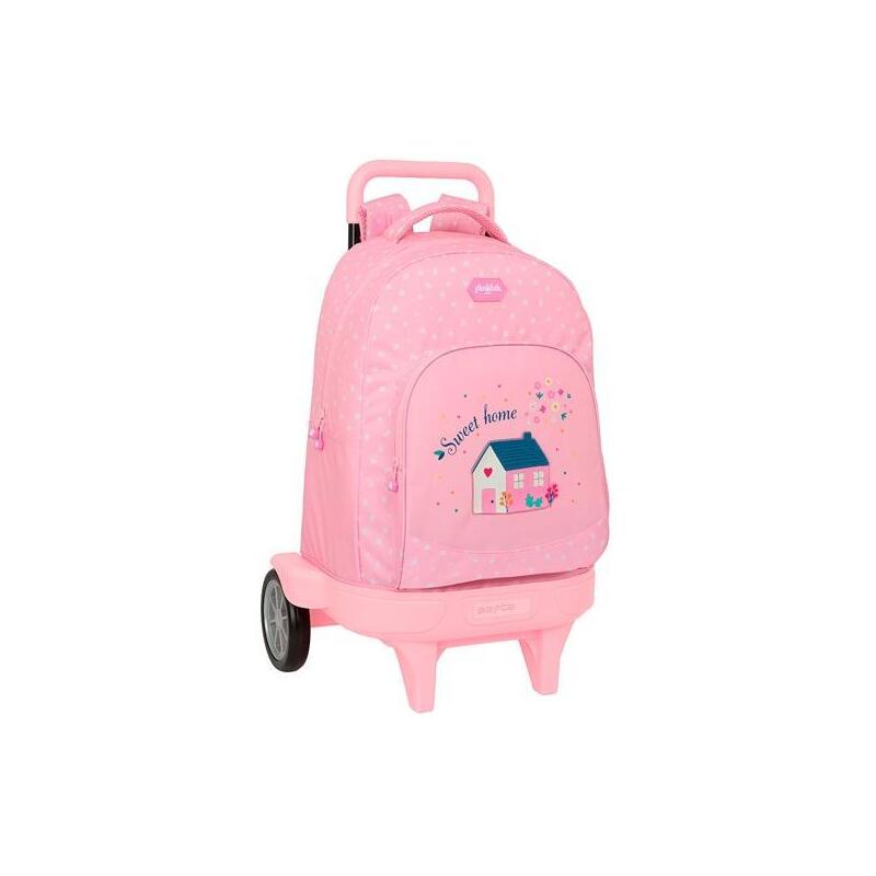 Mochila  Safta  Grande C/Ruedas Compact Evolution Extraíble Glowlab Kids "Sweet Home"