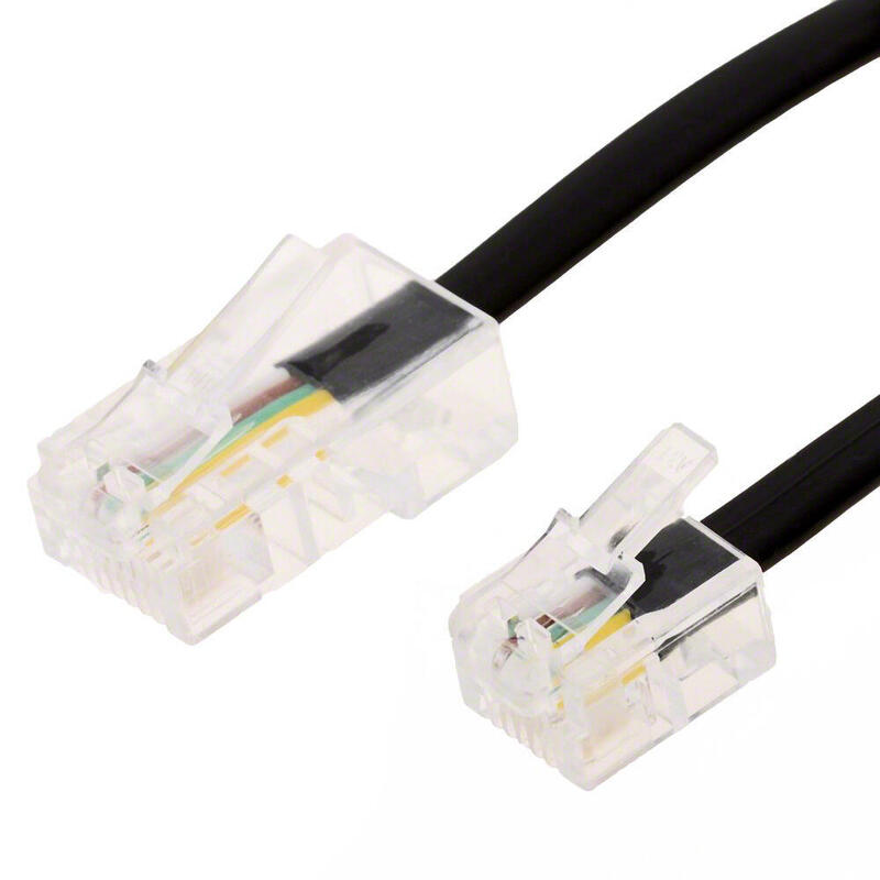 Modularcable Rj Isdn-Wemern-Mecker 8/4 > Wemern-Mecker 6/4 Negro 1,0m