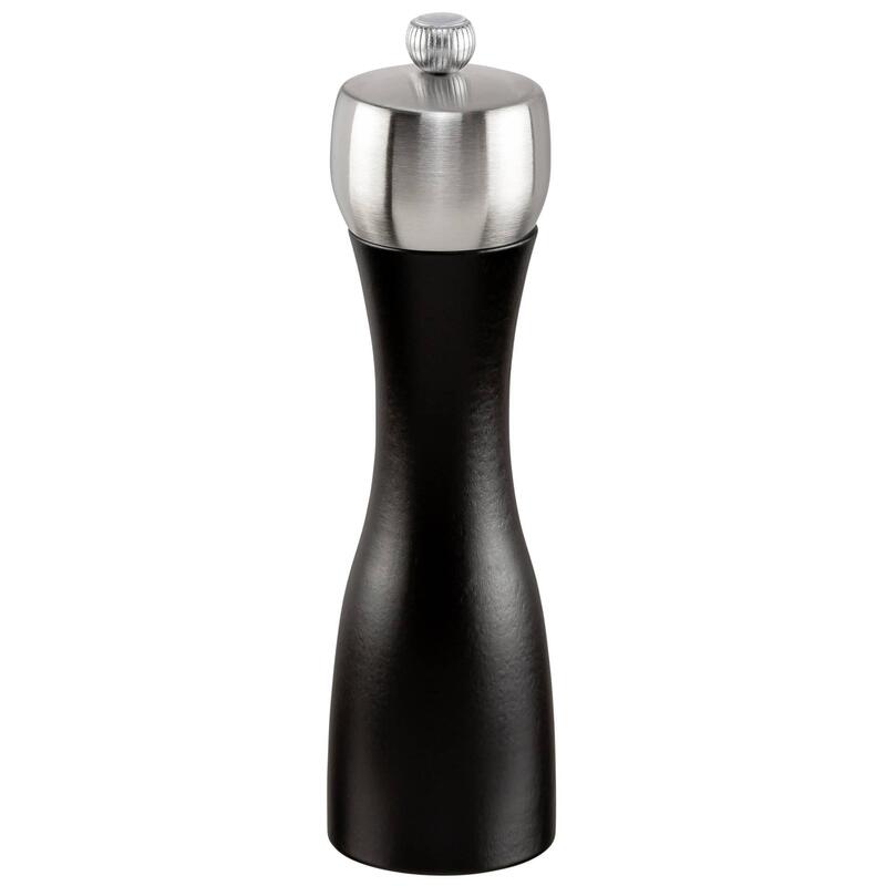 Molinillo De Sal Peugeot Fidji Madera De Haya Negro Mate 20 Cm