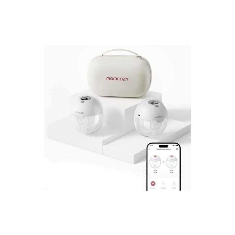 Momcozy M5 Extractor De Leche Con Control Mediante Aplicación  Set Doble Gris