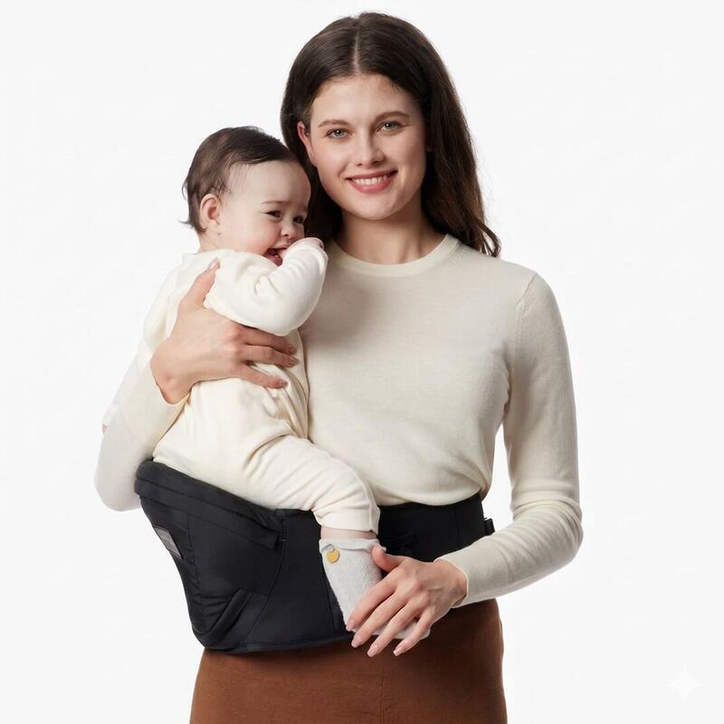 Momcozy Nosidelko Z Siedziskiem Biodrowym, Negro
