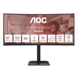 Monitor Aoc 34" Cu34e4cv 21:09 2xhdmi+Dp+Usb-C Curved Blk