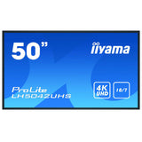 Monitor Iiyama Lh5042uhs-B3 Pantalla De Señalización Pizarra De Caballete Digital 125,7 Cm (49.5") Va 4k Ultra Hd Negro Android 8.0