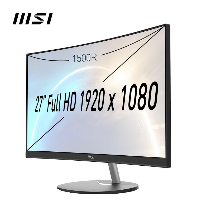 Monitor Led 27  Msi Pro Mp271ca Negro Curvo