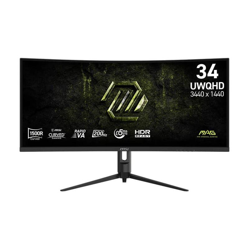 Monitor Msi  34" (3440x1440) Msi Mag 342cqrfde E20 21:9 Uwqhd Rapid Va 1ms 200hz Hdmi Displayport Vesa Hdr Pivot Black