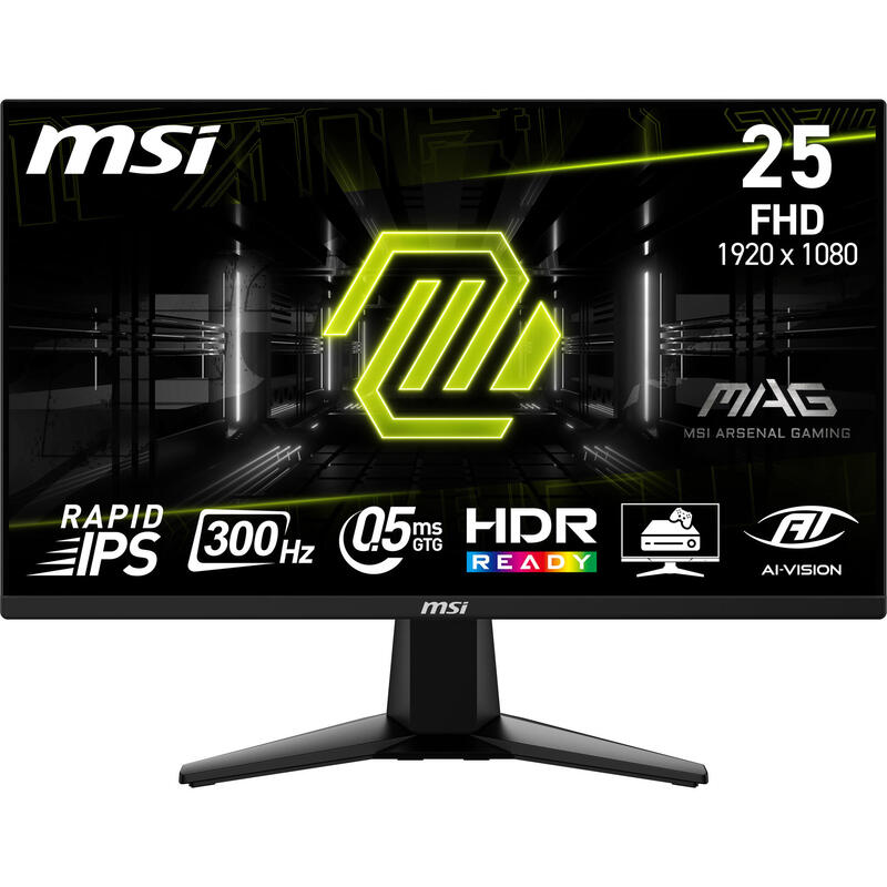 Monitor Msi Mag 255xf. 24.5" Ips Plano. 1920x1080 . 300hz. Negro