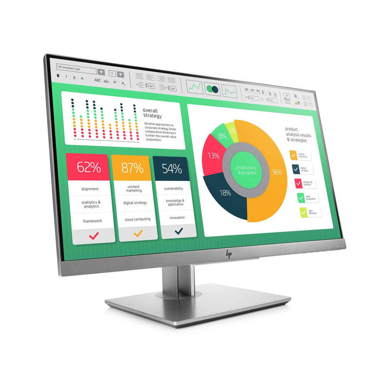 Monitor Reacondicionado Hp 21.5" Elitedisplay E223, Full Hd ,Hdmi, Vga, Displayport, 2 Usb, Plata, Negro 1 Año De Garantia