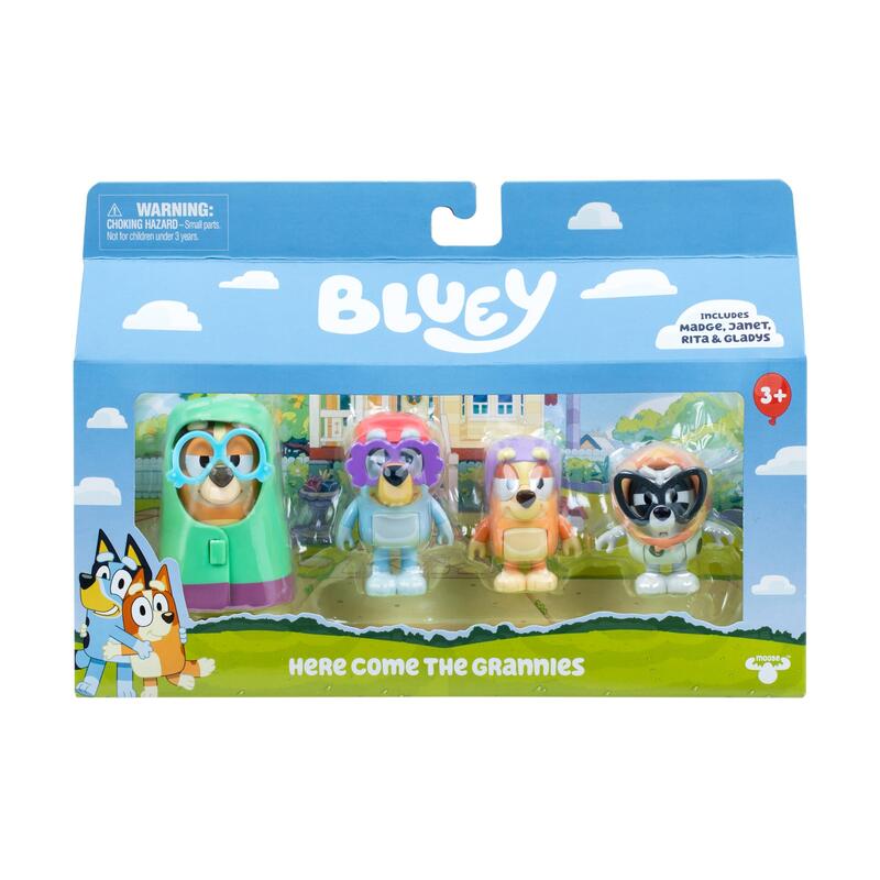 Moose Toys Ltd. Bluey - 4er-Figurenpackung Hier Kommen Die Omis 18917
