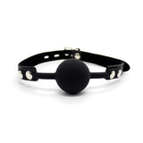 Mordaza De Bola De Silicona 4 Cm Con Candado Negro