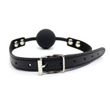 Mordaza De Bola Lisa De Silicona 4 Cm Ajustable Negro