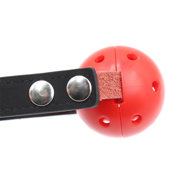Mordaza De Bola Transpirable Negro/Rojo