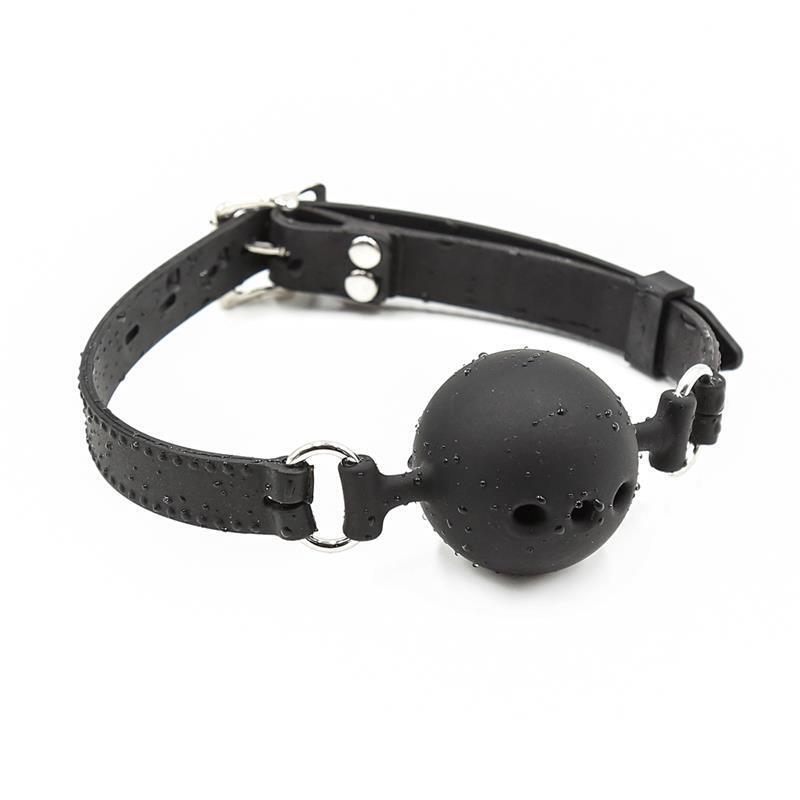 Mordaza De Bola Transpirable Silicona 4 Cm Talla S Negro
