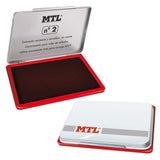 Mtl Tampón Metálico Para Sellado Nº2 (122x84x14mm) Con Almohadilla Entintada Rojo