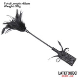 Multi Feathers Tickler And Lace Ribbon Paddle Comb