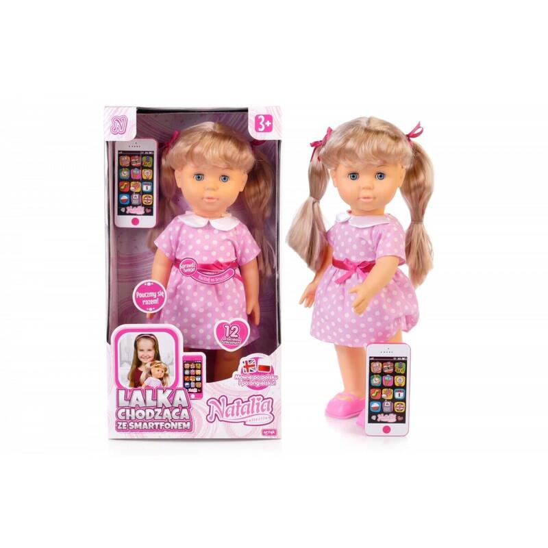 Muñeca Natalia Chodzaca Con Smartphone 41cm