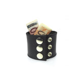 Muñequera Con Monedero Cuero Ajustable