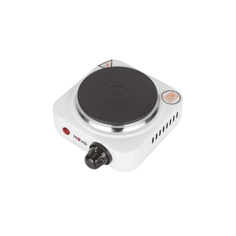 Muvip Cocina Electrica De 1 Placa 500w - 5 Niveles De Potencia - Termostato Con Sistema De Seguridad
