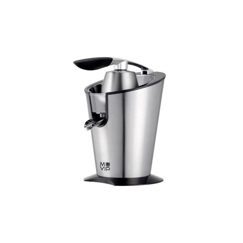 Muvip Exprimidor Electrico Inox 600w - Cuerpo, Mango Y Filtro De Acero Inoxidable - Sistema Antigoteo - 2 Tamaños De Conos