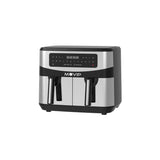 Muvip Freidora Aire Caliente Doble 9 Litros 2600w Pantalla Tactil - 12 Programas De Coccion - Color Gris