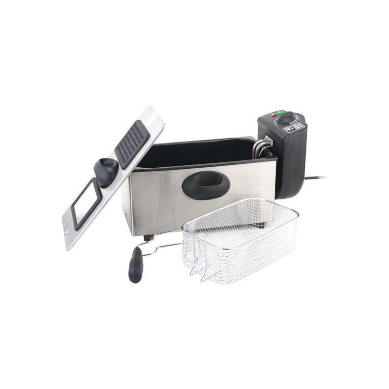 Muvip Freidora Electrica - 3 Litros - Asas Tacto Frio - Totalmente Desmontable - Tapa Con Ventana - 2000w