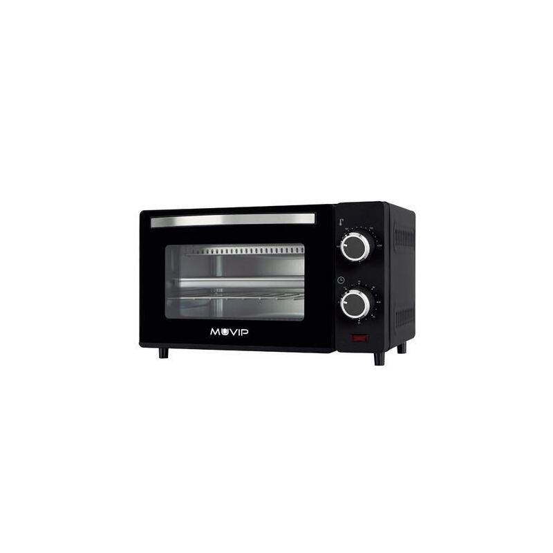 Muvip Horno De Sobremesa 650w 10l - Regulador De Temperatura 100º - 230º - Puerta De Cristal Templado - Cuerpo De Acero Inoxidable