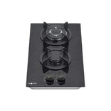 Muvip Mv0627 Cocina De Gas Encastrable - 2 Zonas De Coccion De 26cm - Quemador Y Soportes De Hierro Fundido - Cristal