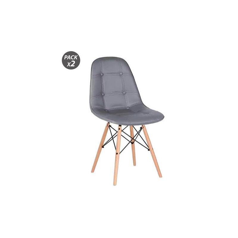 Muvip Pack 2 Sillas Design D300 - Color Gris