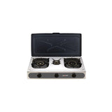 Muvip Parrilla De Acero Inoxidable - Quemador De Hierro Fundido 71x37x12.3 Cm - Plateado