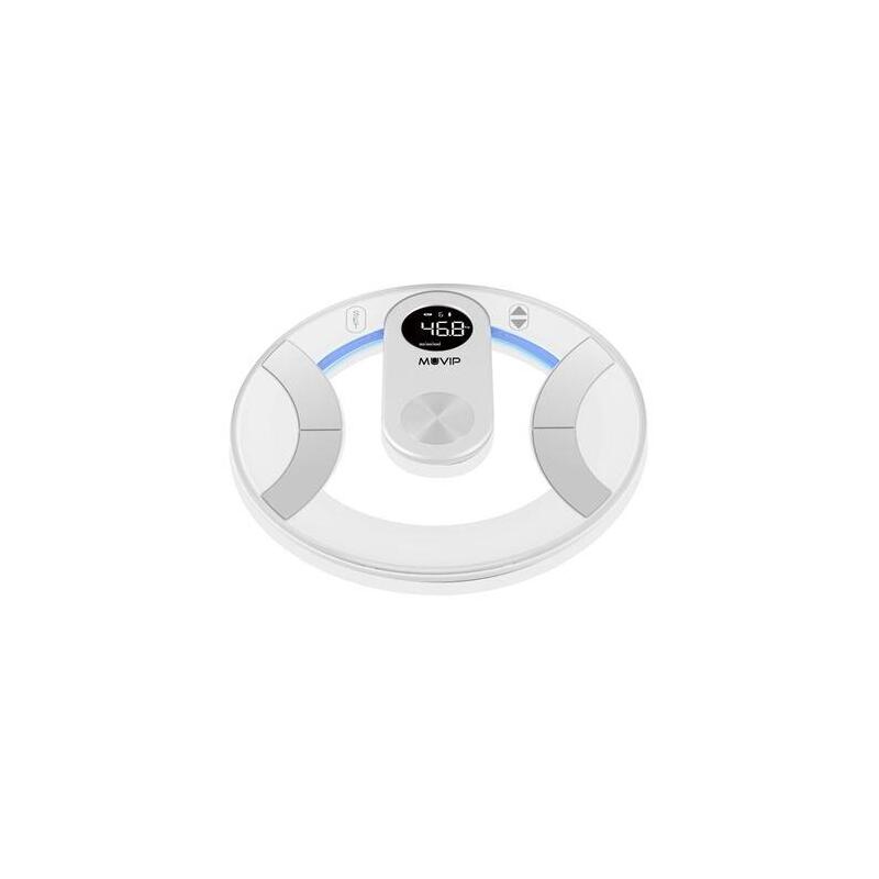 Muvip Round Design Bascula De Baño Digital - Pantalla Lcd - Plataforma De Cristal - Peso Max. 180kg - Auto Apagado