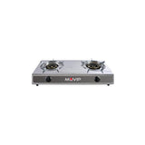 Muvip Serie Strong Cocina De Gas Inox 2 Fuegos - Encendido Piezoelectrico - Quemador De Hierro Fundido Desmontable