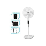 Muvip Ventilador De Pie Solar - 12000mah - 40cm - 4 Velocidades - Luz Led - Usb - Blanco