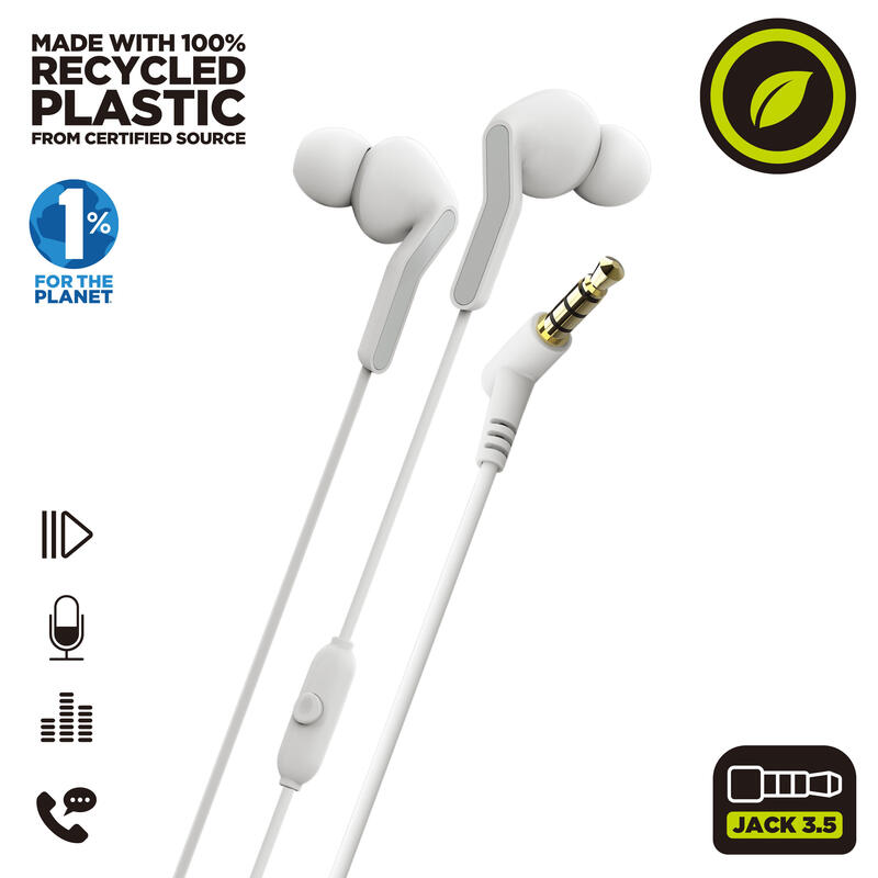 Muvit For Change Auriculares Estéreo E57 3.5mm Blancos