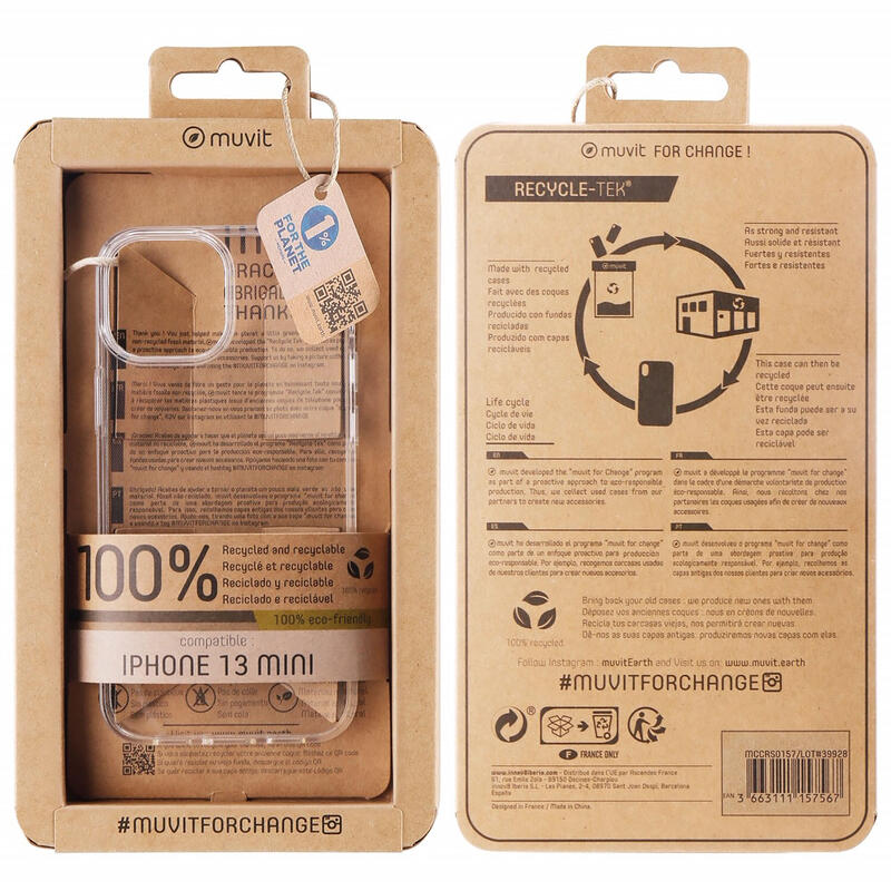 Muvit For Change Funda Apple Iphone 13 Recicletek Transparente