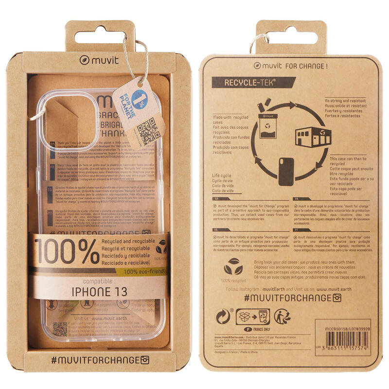 Muvit For Change Funda Apple Iphone 13 Recicletek Transparente